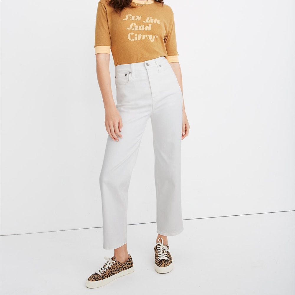 BNWT Madewell Slim Wide-Leg Jeans Tile White sz 26